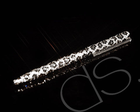 Leopardo Swarovski Crystallized Long Ball Pen - Silver