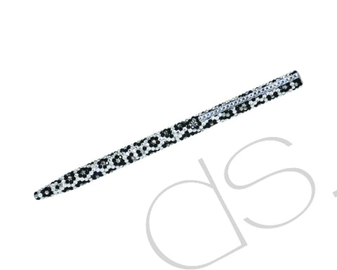 Leopardo Swarovski Crystallized Long Ball Pen - Silver