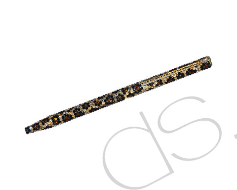 Leopardo Swarovski Crystallized Long Ball Pen - Gold