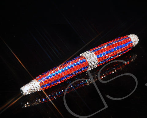 Belca Stripe Swarovski Crystallized Mid-Size Ball Pen