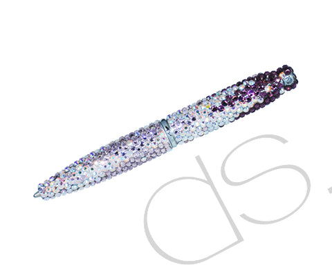 Graphite Swarovski Studded Mid-Size Ball Pen - Purple