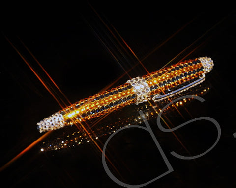 Zyla Stripe Bling Swarovski Crystal Ball Pen