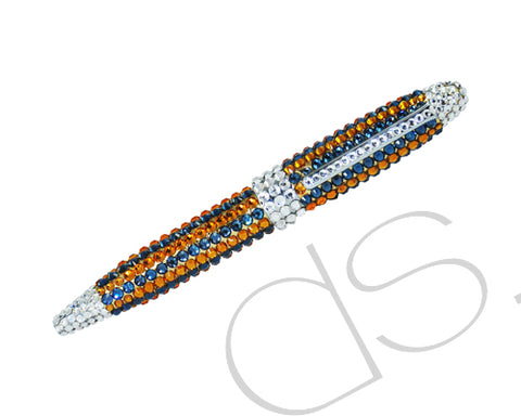 Zyla Stripe Bling Swarovski Crystal Ball Pen