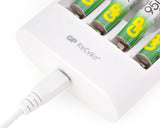 GP NiMH 950 mAh AAA Rechargeable Batteries with Free USB Charger