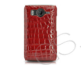 Krokodil Series HTC Desire HD Leather Case - Red