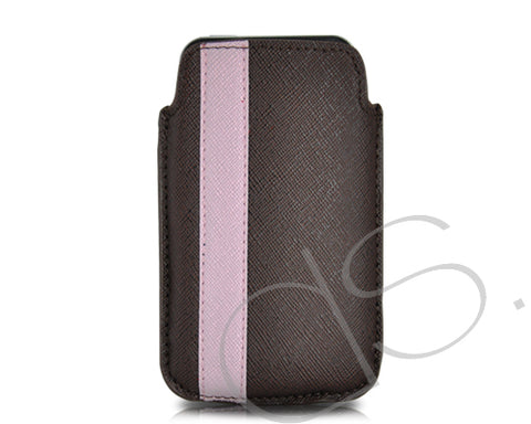 Lofty Series iPhone 4 and 4S Soft Pouch Case - Brown Pink