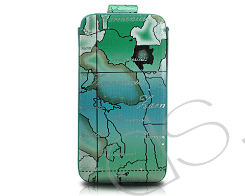 Map Series iPhone 4 and 4S Soft Pouch Case - Green