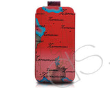 Map Series iPhone 4 and 4S Soft Pouch Case - Red