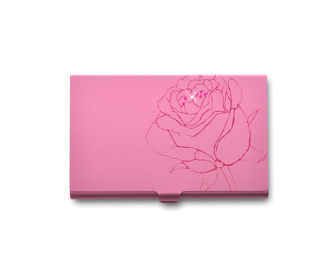 Rose Bling Swarovski Crystal Card Case