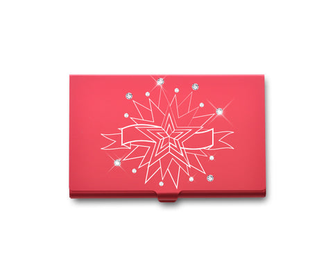 Twinkle Stars Bling Swarovski Crystal Card Case - Red