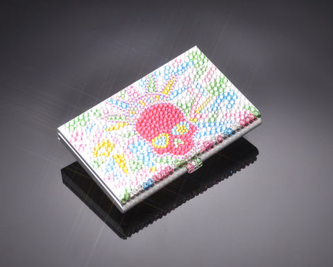 Color Skull Bling Swarovski Crystal Card Case