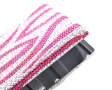 Zebra Wave Bling Swarovski Crystal Cigarette Case - Pink