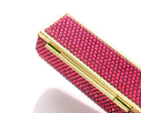 Classic Bling Swarovski Crystal Lipstick Case With Mirror - Magenta