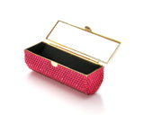 Classic Bling Swarovski Crystal Lipstick Case With Mirror - Magenta