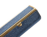 Classic Bling Swarovski Crystal Lipstick Case With Mirror – Blue