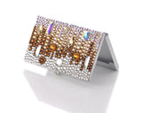 Symphony Bling Swarovski Crystal Business Card Holder Case - Brown