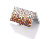 Gradual Bling Swarovski Crystal Business Card Case - Brown