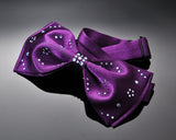 Men's Wedding Bow Tie with Dazzling Swarovski Crystal - Purple