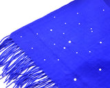 Worsted Wool Scarf with Swarovski Crystals – Royal Blue