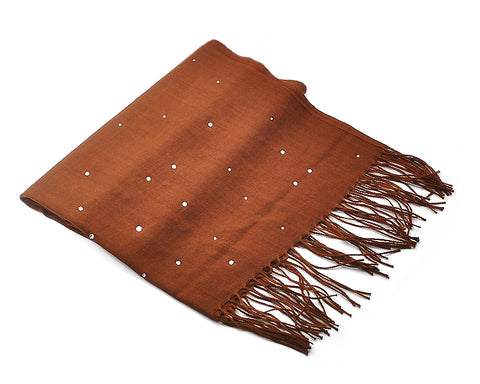 Worsted Wool Scarf with Swarovski Crystals – Brow
