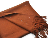 Worsted Wool Scarf with Swarovski Crystals – Brow