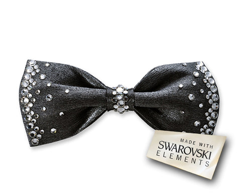 Men's Wedding Bow Tie with Swarovski Crystal - Dark Gray