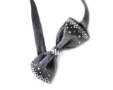 Men's Wedding Bow Tie with Swarovski Crystal - Dark Gray