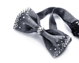 Men's Wedding Bow Tie with Swarovski Crystal - Dark Gray