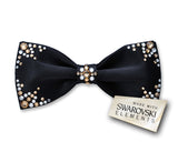 Swarovski Crystal Rhinestones Wedding Bow Tie for Men - Campia Black