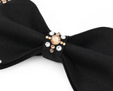 Swarovski Crystal Rhinestones Wedding Bow Tie for Men - Campia Black