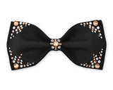 Swarovski Crystal Rhinestones Wedding Bow Tie for Men - Campia Black