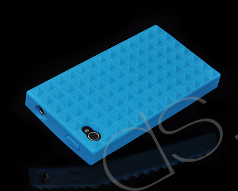 Pyramid Series iPhone 4 and 4S Silicone Case - Blue
