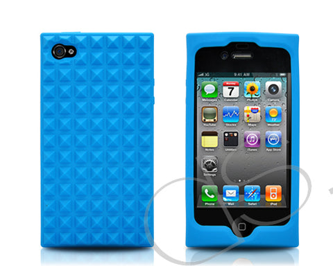 Pyramid Series iPhone 4 and 4S Silicone Case - Blue