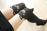 Ds. Distinctive Style Animal Tattoo Tights Japanese Style Cosplay Pantyhose, Black, XS - Cat