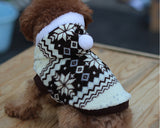 Snowflake Print Pet Dog Clothes Winter Coat with Hood