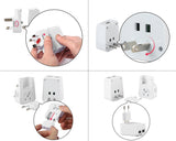 Universal Travel Adapter Wall Charger with Dual USB Port - White