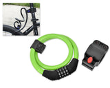 2 Feet Bicycle Resettable Combination Spiral Cable Lock - Green