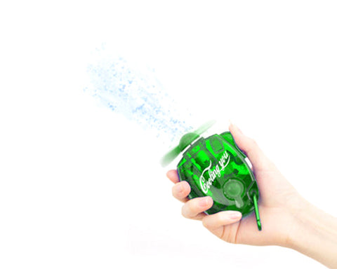 Portable Battery Operated Outdoor Carabiner Water Spray Fan - Green