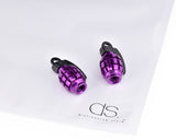 2 Pcs Grenade Shaped Bicycle BMX Bike Car Tire Tyre Valve Caps -Purple