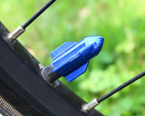 2 Pcs Rocket Shaped Bicycle BMX Bike Car Tire Tyre Valve Cap - Blue