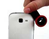3 in 1 Universal Fisheye /Wide Angle/Macro Lens Clip Camera Kit -Black