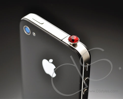 Red Crystal Headphone Jack Plug