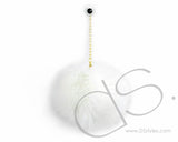 White Fur Ball Headphone Jack Plug