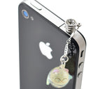Dangling Luminous Blue Lucky Cat Headphone Jack Plug