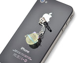 Dangling Luminous Blue Lucky Cat Headphone Jack Plug