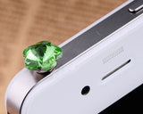 Plum Bling Crystal Headphone Jack Plug - Green