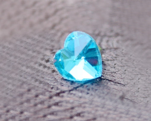 Bling Heart Crystal Headphone Jack Plug - Blue