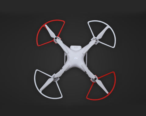 DJI Quick-release Propeller Guard 4 Pcs for Phantom 3 - White+Red