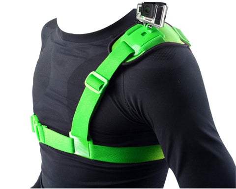 GoPro Single Shoulder Strap Mount Harness for All Hero Camera - Green