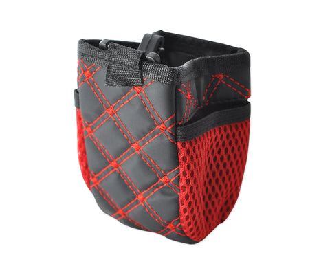3 Pockets Car Air Vent Drink Sundries Hanging Storage Bag - Red/Gray